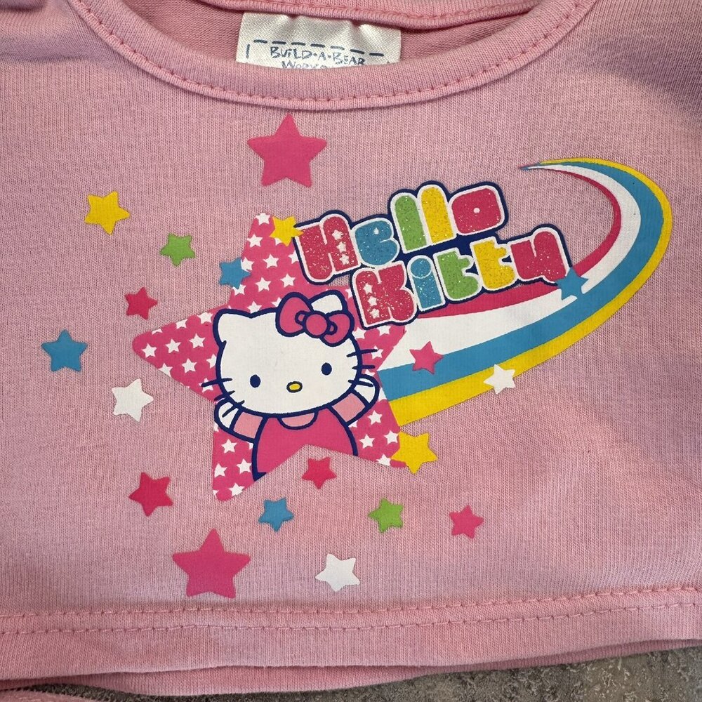 Build A Bear Sanrio Hello Kitty Pink Star Rainbow Outfit Pink Shirt Skirt Set - Picture 2 of 4